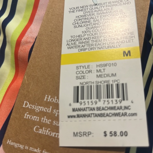 NWT Hobie Striped One Piece swimsuit - Picture 7 of 7